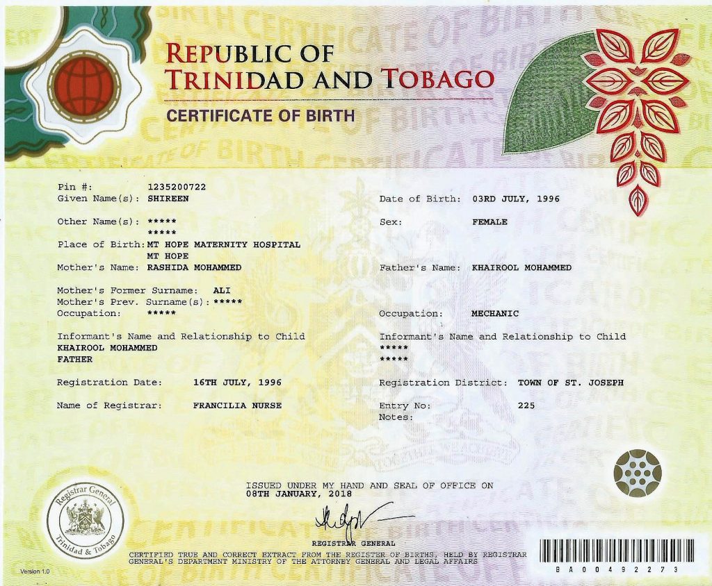 BIRTH CERTIFICATE Jobs In Trinidad And Tobago   BIRTH CERTIFICATE 1024x844 